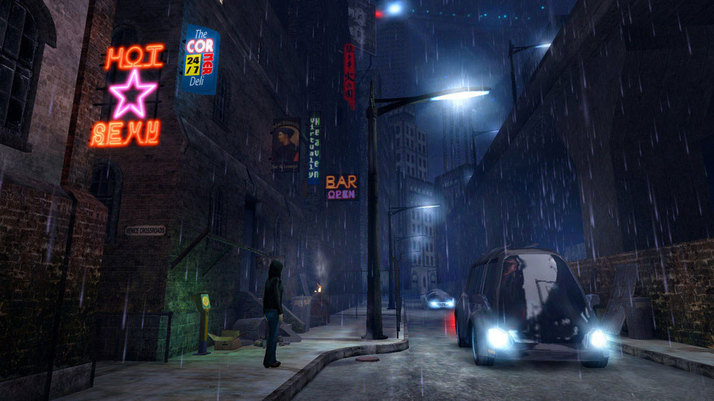 Street scene with weather effects powered by Shark 3D